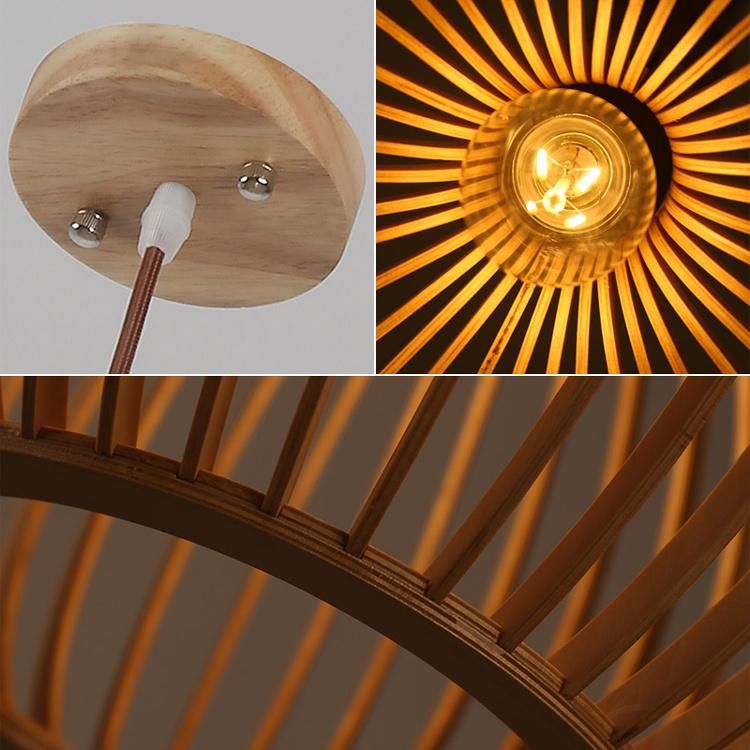 Fancy Metal Lantern Wooden Pendant Lamp