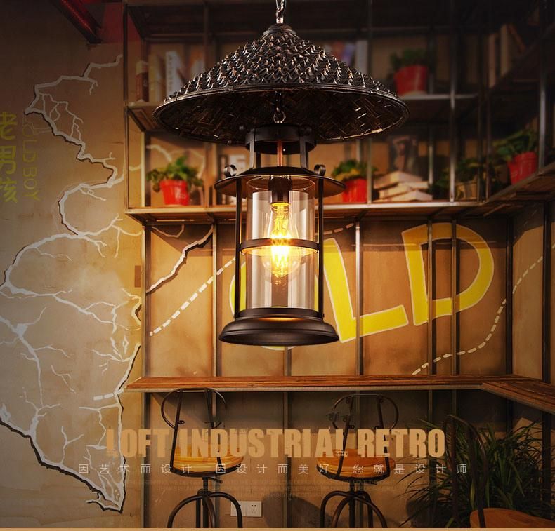 Retro Industrial Single Head Glass Chandelier Bar Network Coffee Restaurant E27 Edison Bulb Light (WH-VP-137)