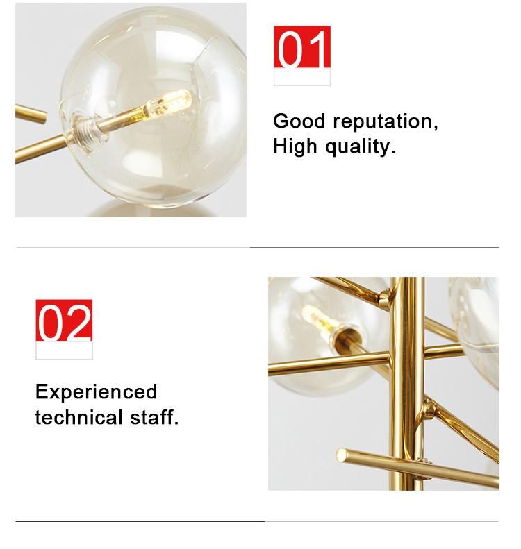 Hot Sale Modern Home Project Glass LED Lighting Chandelier
