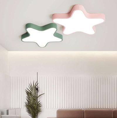 Modern Creative LED Ceiling Lamp Pink Blue Star Baby Kids Children&prime;s Room Flush Ceiling Light (WH-MA-191)