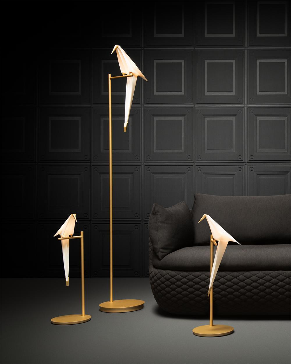Nordic Simple Paper Crane Shape Home Decorative Design Chandeliers LED Hanging Pendant Light Floor Lights