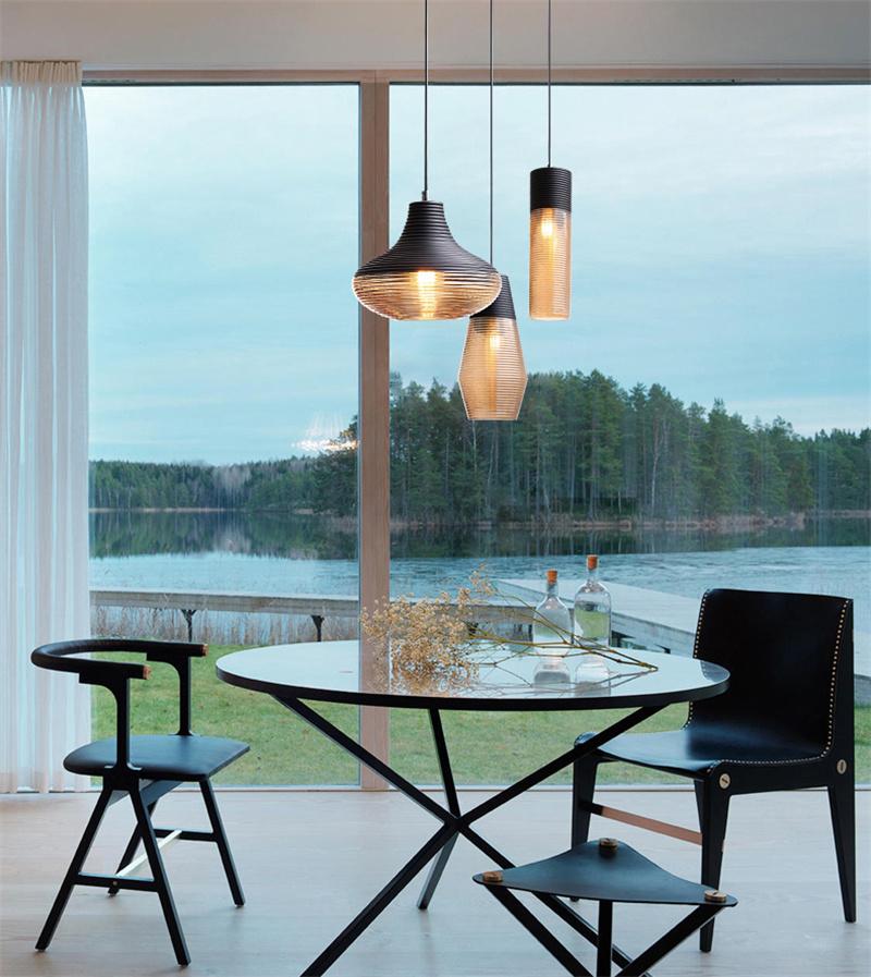 Nordic Vintage LED Pendant Lights Glass Art Living Room Bedroom Hanglamp Loft Industrial Lamp (WH-GP-105)