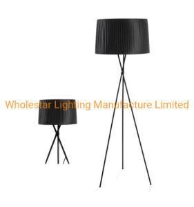 Modern Table Lamp and Floor Lamp with Fabric Shade (WH-581)