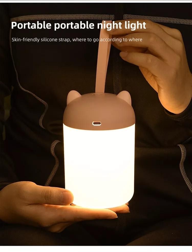 Portable Bedside Table Lamp Children Student Creative Gift Light Custom Rechargeable Night Light LED