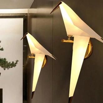 Nordic Paper Crane Bird Bedroom Wall Lamp