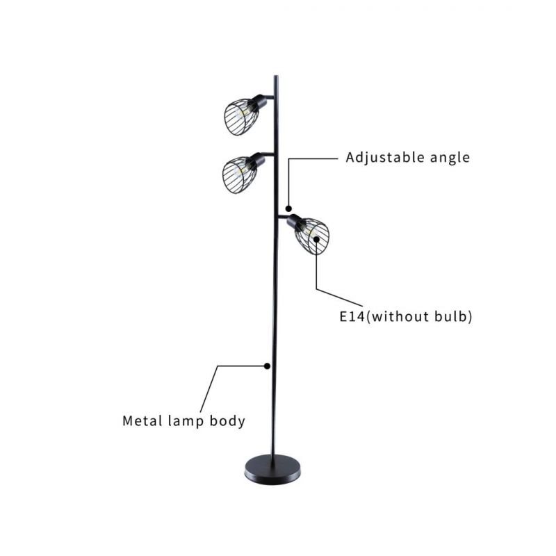 Amazon Top Sale LED Corner Floor Lamp USA Standard E14 Base Standing Floor Lamp for Room/Hotel /Office/Decoration