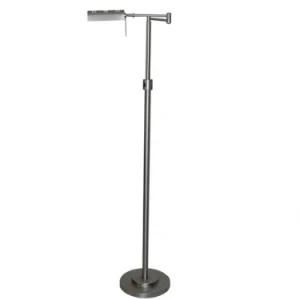 Brushed Nickel Vented Shade Floor Lamp with E26