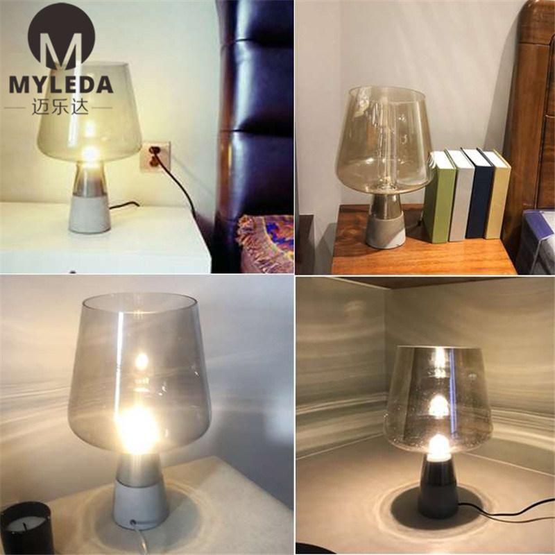 Mini Concise Style Metal Light Desk Clear Glass Table Lamp