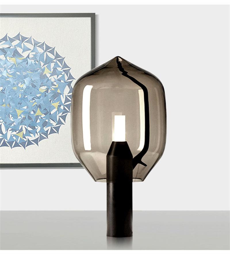 Postmodern Creative Marble Living Room Art Bedside Glass Lamp