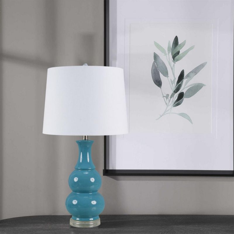 Custom Wholesale Multicolor Gourd Shape Retro Design Base Exquisite Indoor Lighting Table Lamp Ceramic