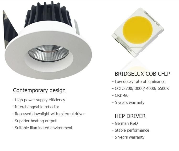 OEM Factory Mini 6.2W 554lm with 5years Warranty LED Recessed Spotlight Indoor Downlight