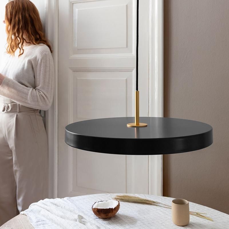 Nordic Round Fly Saucer LED Pendant Light Creative Ultra-Thin Restaurant Bedroom Bedside Bar Hanging Lamp Living Room Decor Lamp