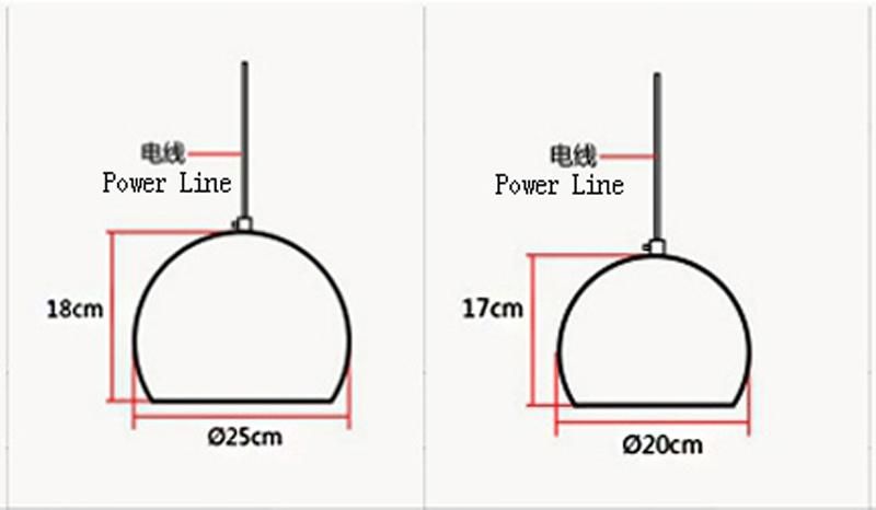 Simple Ball Pendant Lights 20cm 25cm Decorative E27 Lamps Restaurant White Black Pendant Lamp (WH-VP-96)