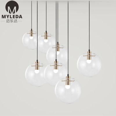 Modern Metal Luxury Glass Hall Restaurant Pendant Light Chandelier