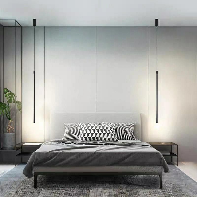 Long Nordic Dimming Decoration Living Room Bedroom Study Line LED Chandelier