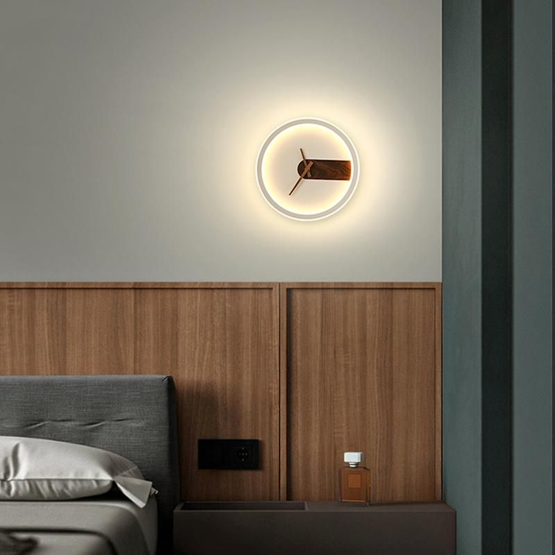 Modern Simple Living Room Clock Wall Lamp Fashion Art Background Wall Decoration Modeling Light