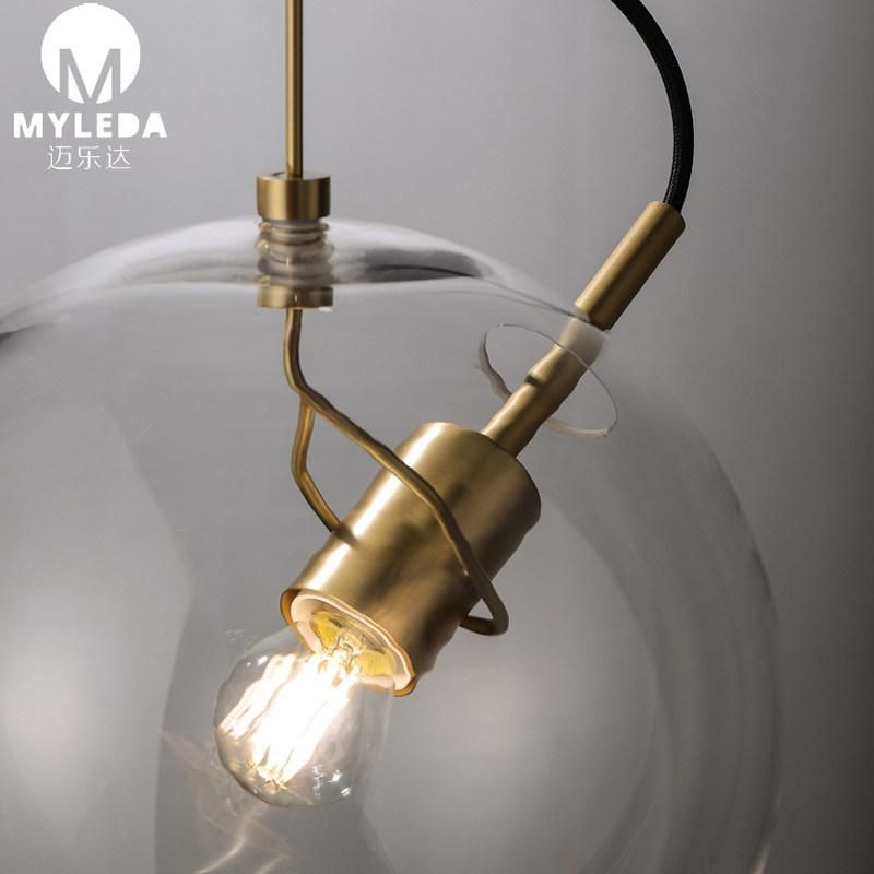 Handmade Clear Hanging Lamps Guestroom Decorative Glass Pendant Light
