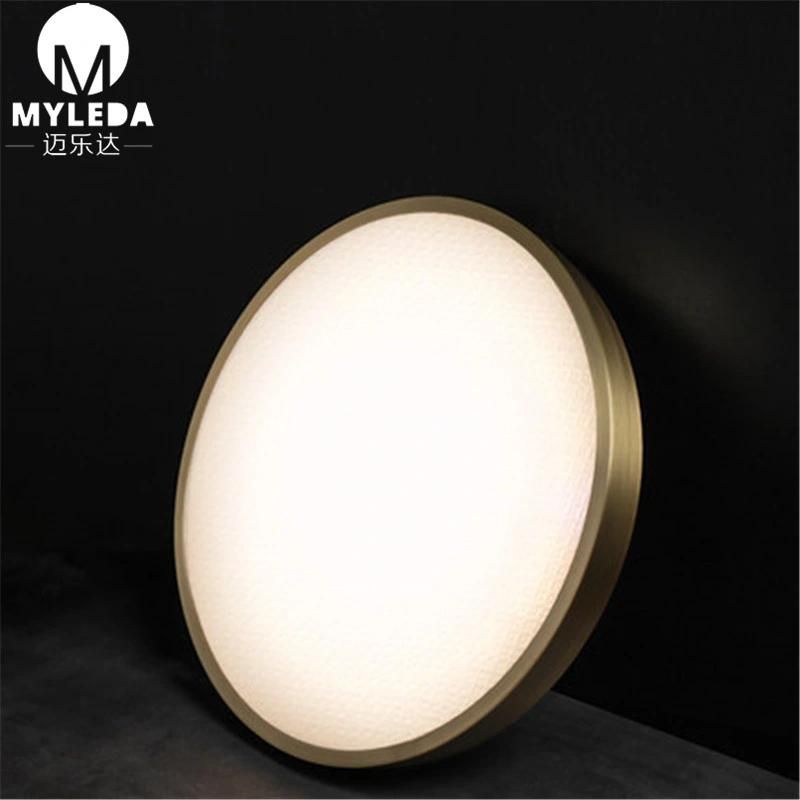 Modern Brass and White Acrylic Round LED Ceiling Lighting