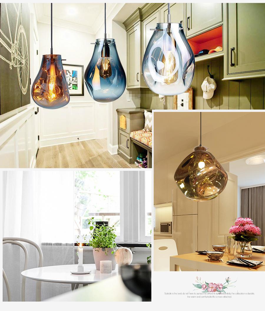 Clear/Amber/Gold/Smoky/Gold/Silver/Copper Glass Popular Sale Pendant Lights