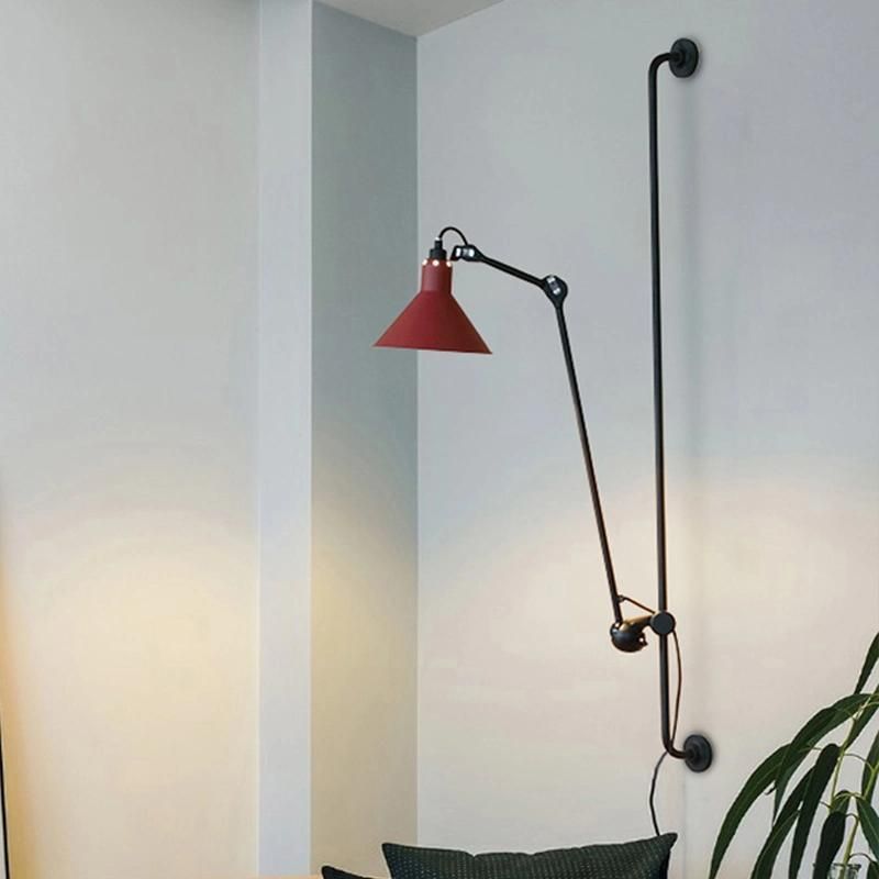 Creative Industrial Telescopic Arm Bedroom Headbed Light Living Room Study Reading Wall Lamp