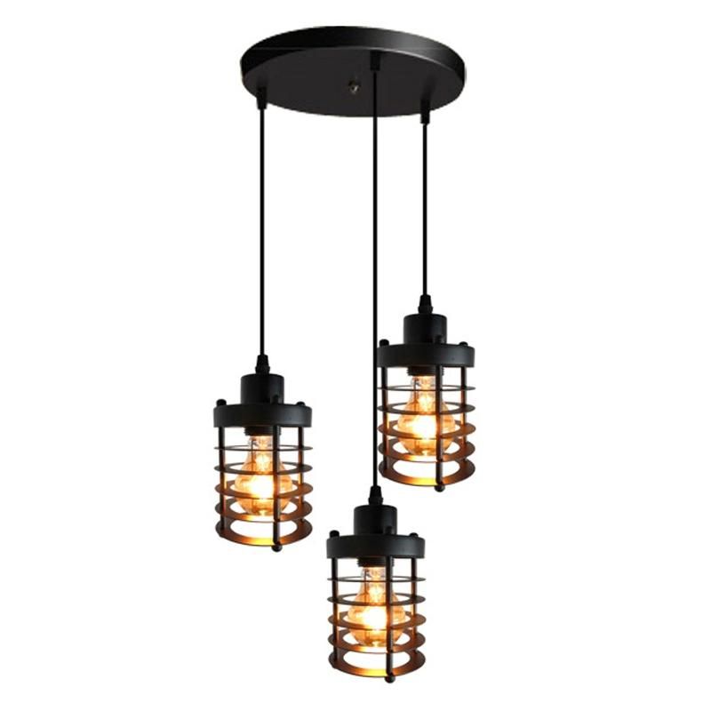 American Style Edison Pendent Lamp Single-Headed Bar Creative Retro Bedroom Circle Iron Pendent Lamp (WH-VP-118)
