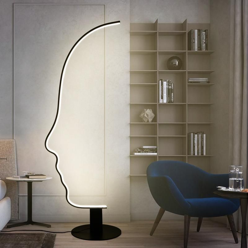 Postmodern Floor Lamp Human Face LED Floor Lamp Hotel Livingroom Bedroom Scandinavian Floor Lamp (WH-MFL-102)