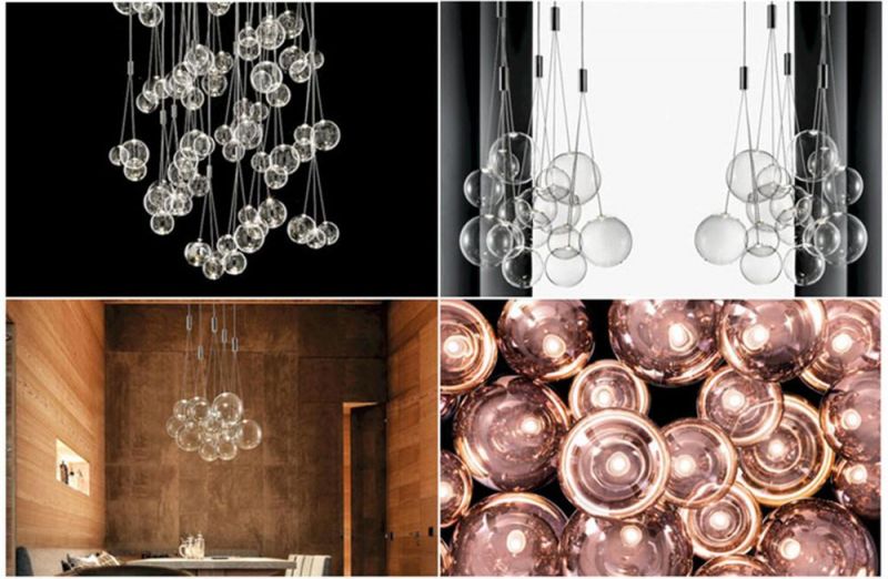 Modern Simple Pendant Lamp Living Room Staircase Home Decor Pendant Lights Creative Glass Ball Hanging Lights