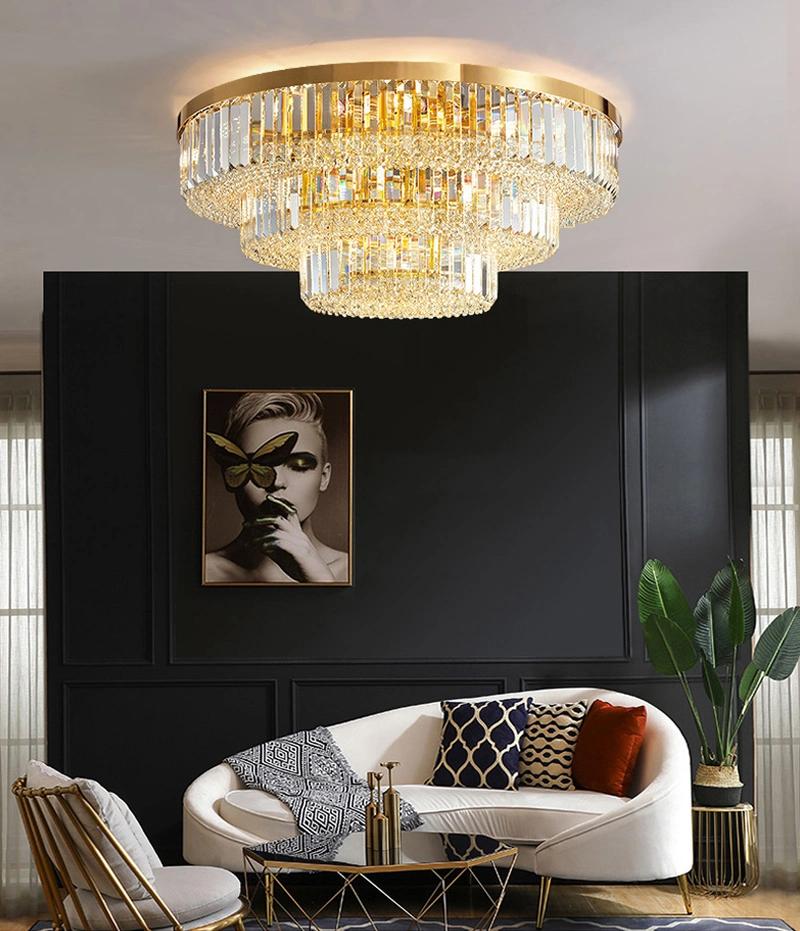 Gold Modern Chandelier for Living Room Multilayer Crystal Ceiling Chandelier (WH-CA-62)