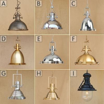Modern Iron Retro Loft Industrial Style Pendant Lamps with Height Adjustable