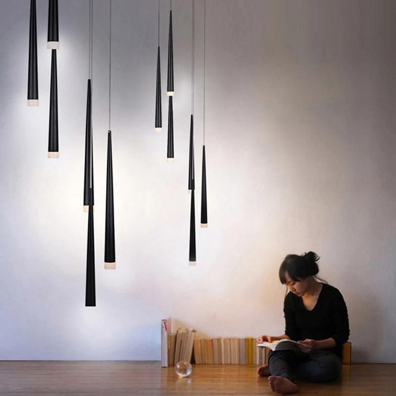 Staircase Chandelier Lamp Tube Style Modern Contracted Pendant Lamp Light