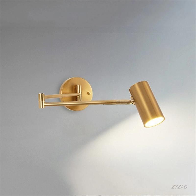 Nordic Simple Bedroom Bedside Wall Lamp Folding Telescopic Rocker Long Rod Wall Light Living Room Background Wall Decor LED Lamp