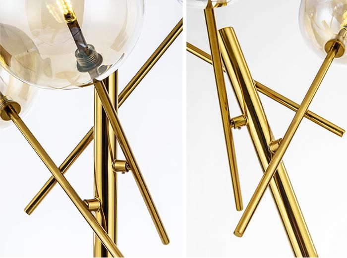 Home Decorative Modern Glass Desk Table Lamp in Gold for Hotel Bedside, Living Room