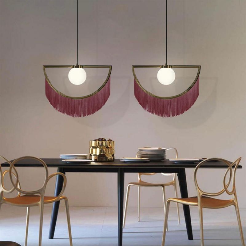 Nordic Simple Glass Lighting Living Restaurant Bar Lights Tassels Pendent Lights (WH-AP-259)