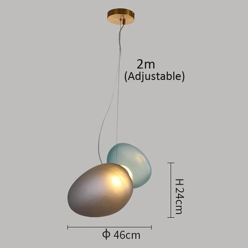 Nordic Postmodern Minimalist Cobblestone Chandelier Designer Creative Personality Bedroom Bedside Restaurant Glass Lamps Pendant Light