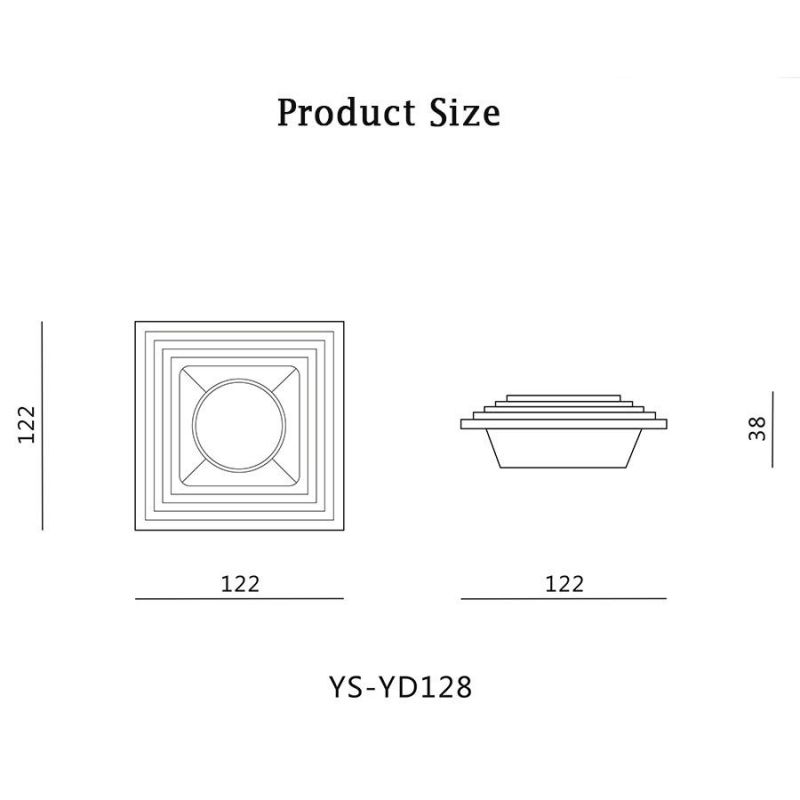 Plaster Recessed Ceiling Lighting Fixture with LED Illumination