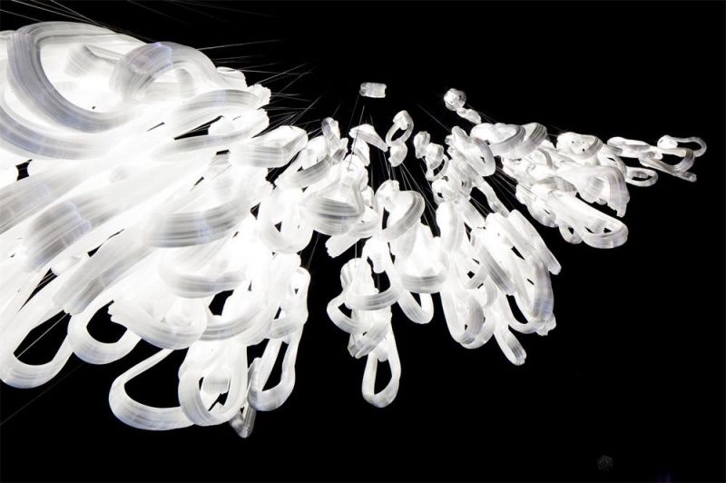 2022 Wholesale Manufacturer LED Long Strip Glass Vase Linear Pendant Light