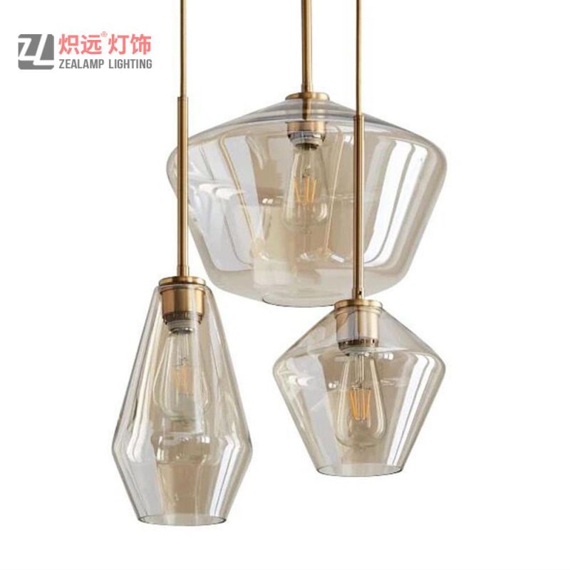 Luxury Glass Bowl Pendant Lamp for Living Room Coffee ((ZLA056P-L)