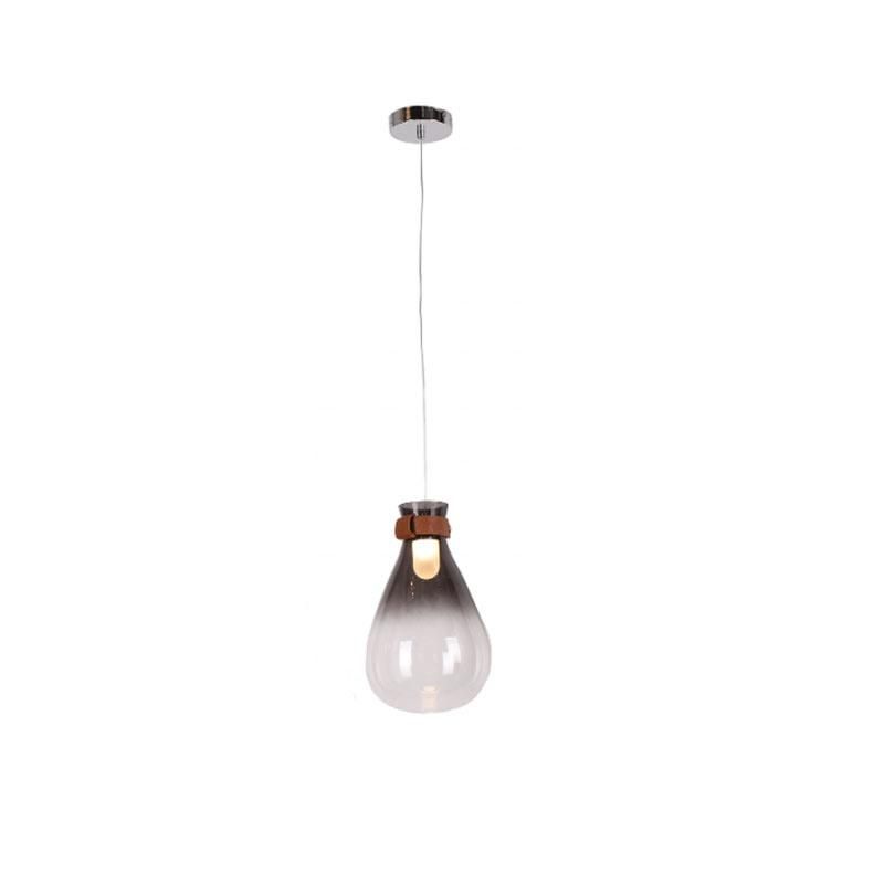 One Lite G4 Drop Shape Smoke Glass Pendant Lamp