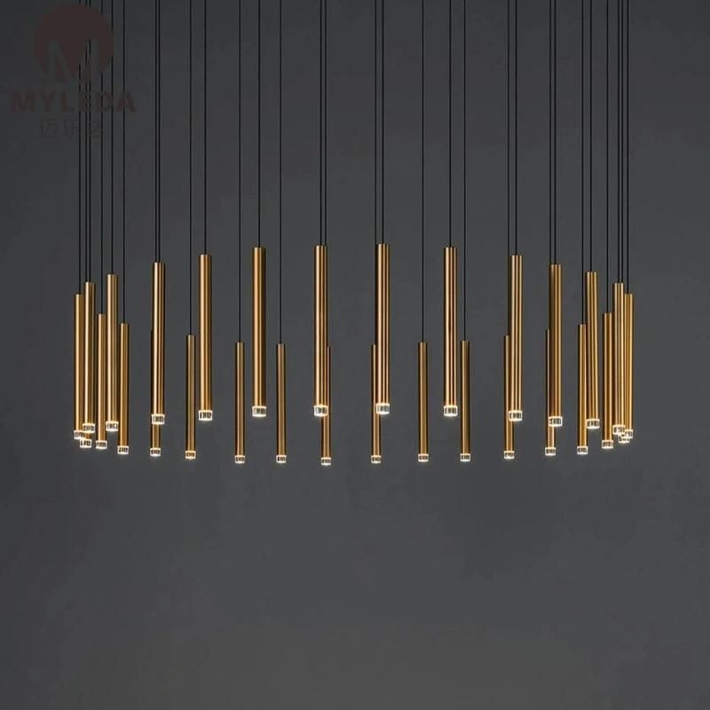 Hotel Modern Acrylic Brass Stainless Steel LED Hanging Pendant Light