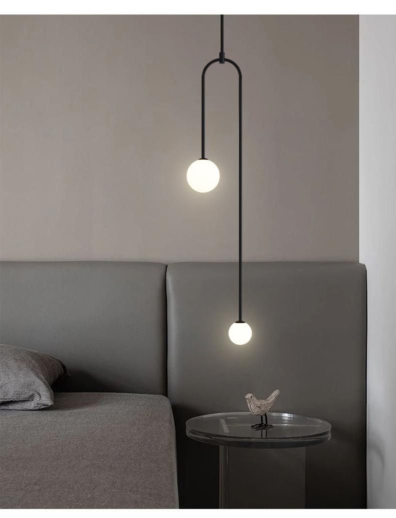 Modern Glass Pendant Lighting Art Indoor Evert Eye-Catching Minimalist Double Globe Pendant Light (WH-AP-305)