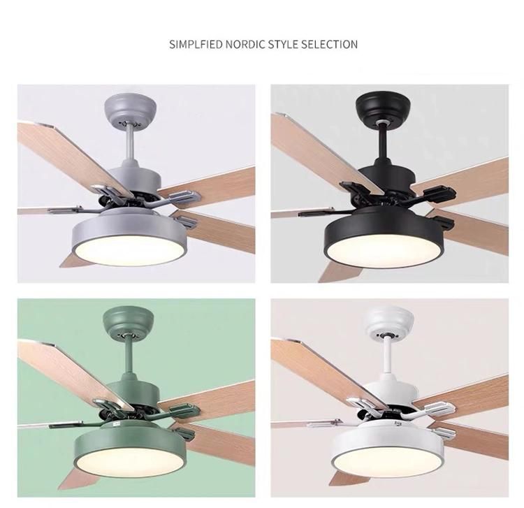 Cooling Fan Hotel Remote Motor Modern Wood Blade Ceiling Fan LED Light Ceiling Fan