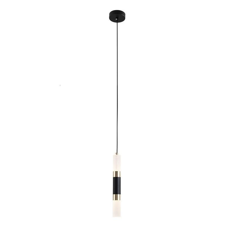 Modern Bar Pendant Light Linear Aluminum Black Cylinder Decorative Ceiling Hanging Lamp Commercial 11W LED Pendant Light