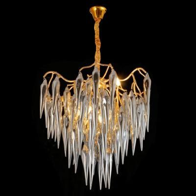 2022 Postmodern Elegant Light Luxury Living Room Dining Room Villa Golden Aluminum Crystal Chandelier