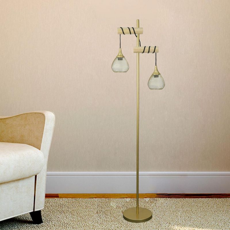 Nordic Floor Lamp Living Room Bedroom Study Reading Creative Minimalist Light Luxury Art Design Sense Bedside Vertical Table Lamp Wood Iron Table Lamp