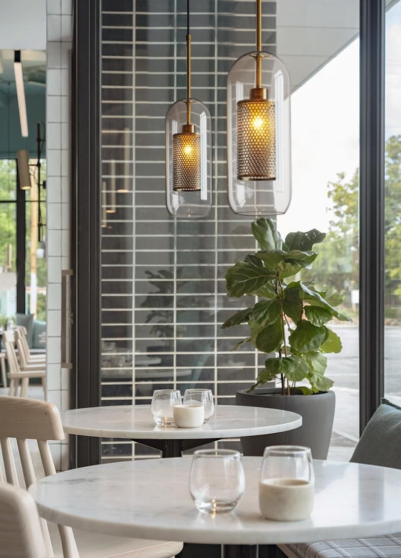 Modern Blown Clear Glass Pendant Lighting