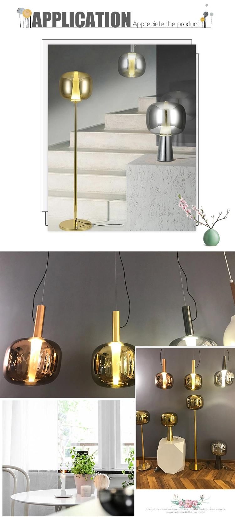 Pumpkin Golden Glass LED Floor Lamp