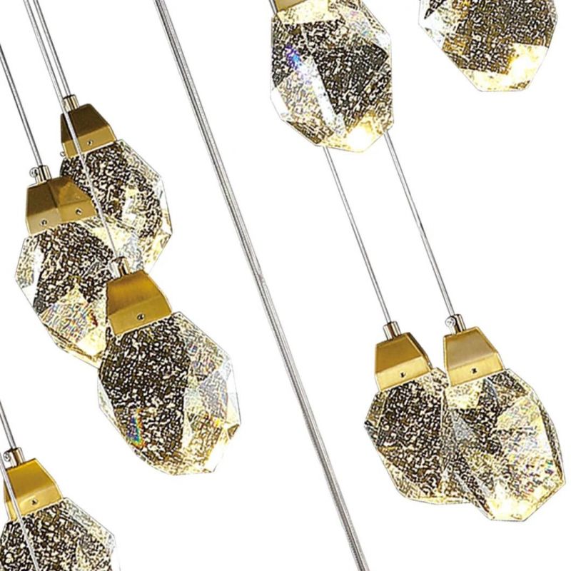 Luxury Diamond Single Head Gold Crystal LED 3W European Chandelier