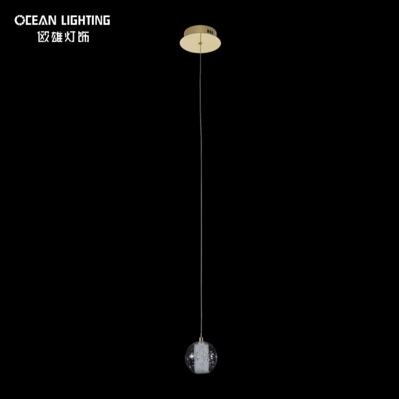 Golden Warm Lighting 3000K Spherical Metal 1*3W Crystal Chandelier Luxury