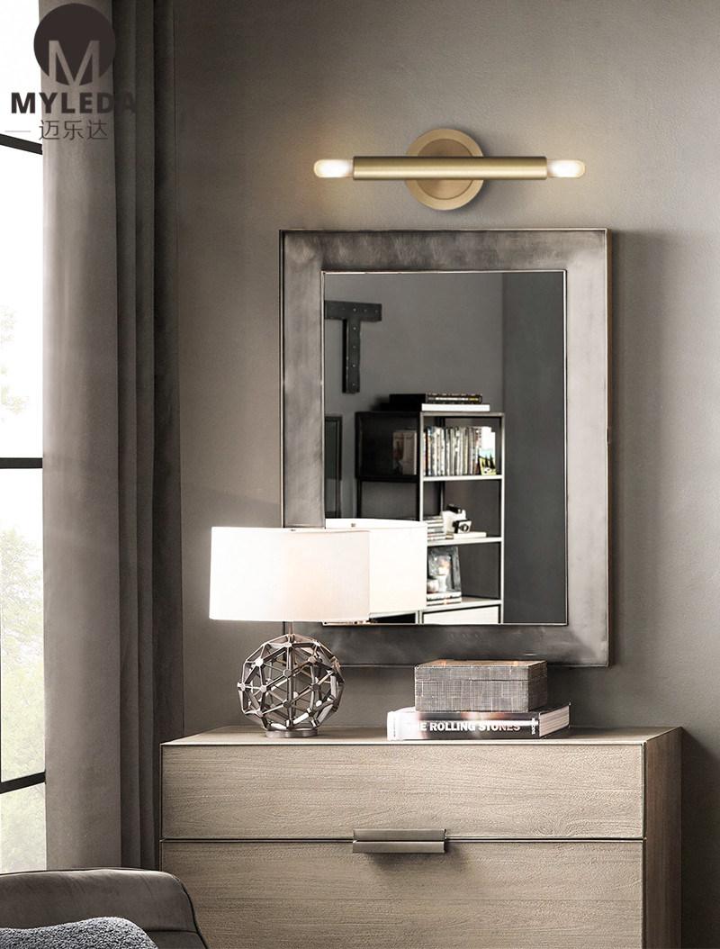 Modern Decor 2 Bulb Light Fixture Matte Brass Vanity Light Wall Sconce Light