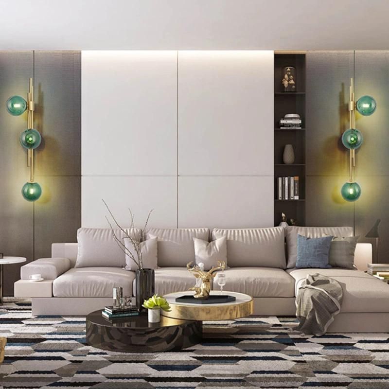 Postmodern Wall Lamp Gold Glass Ball Wall Lamps for Living Room Bedroom Color Wall Light (WH-OR-88)